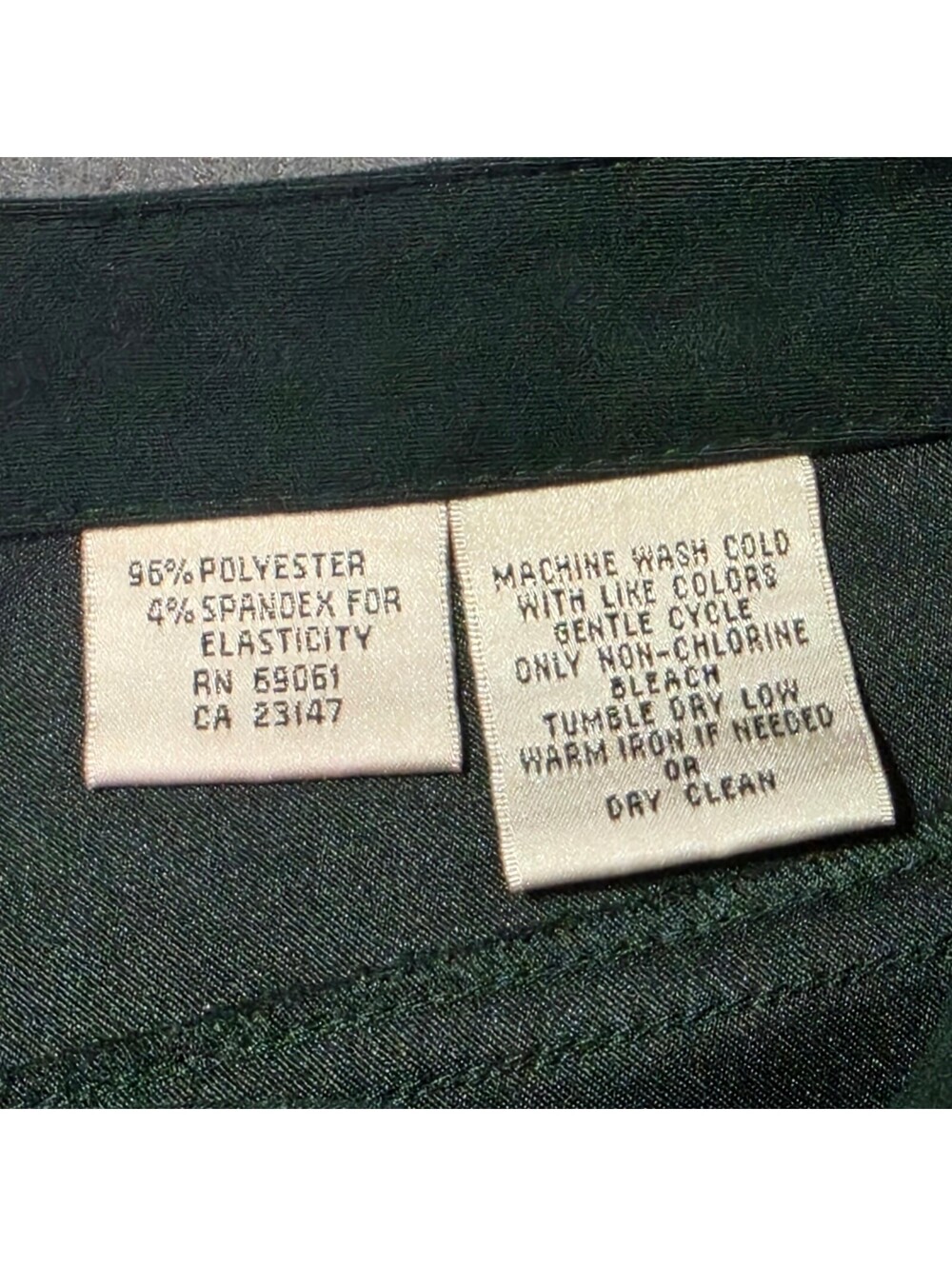 Talbots Petites Stretch Dark Green Velvet Pants Size 10 Women's Soft High Rise - Picture 5 of 9